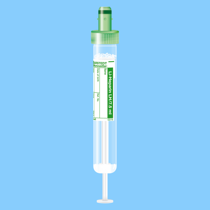 Устройство  вакуумное с поршнем для исследований проб крови S-Monovette® c гепарином
